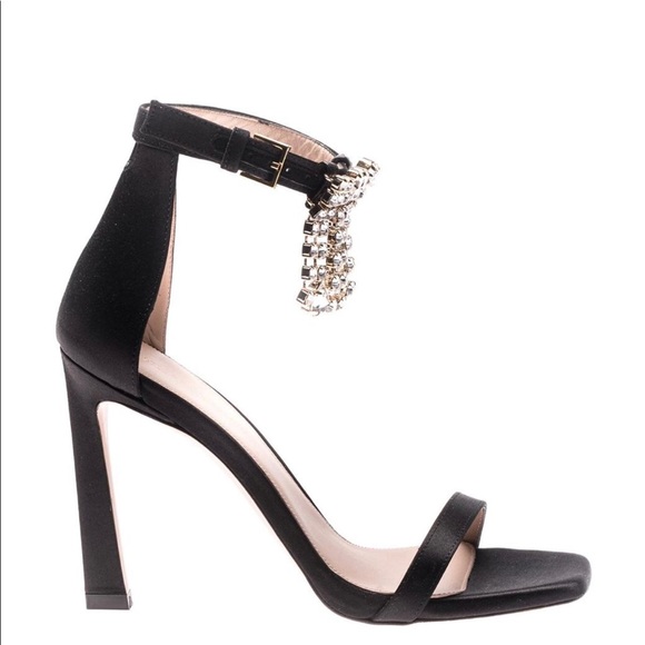 ❌SALE❌ Stuart Weitzman darknavy Nudist Silk Satin Sandals - Picture 2 of 14